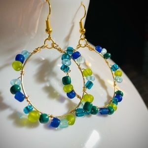 ‘WRAPPED COLLECTION’ Handmade Beaded Earrings With Gold Hardware